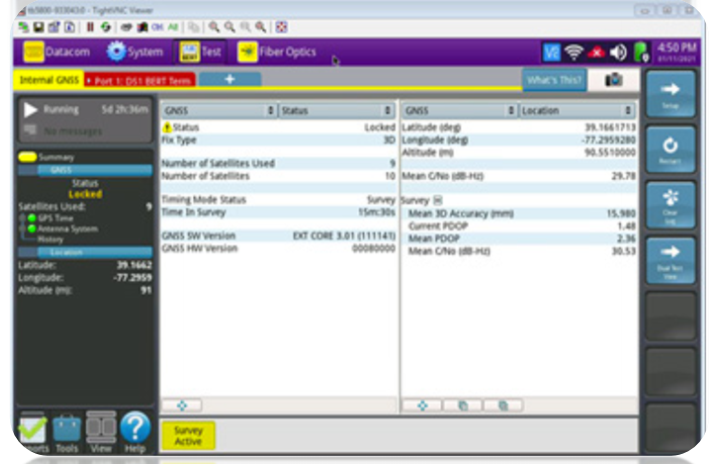 Mediciones de MTIE y de disponibilidad de GNSS
